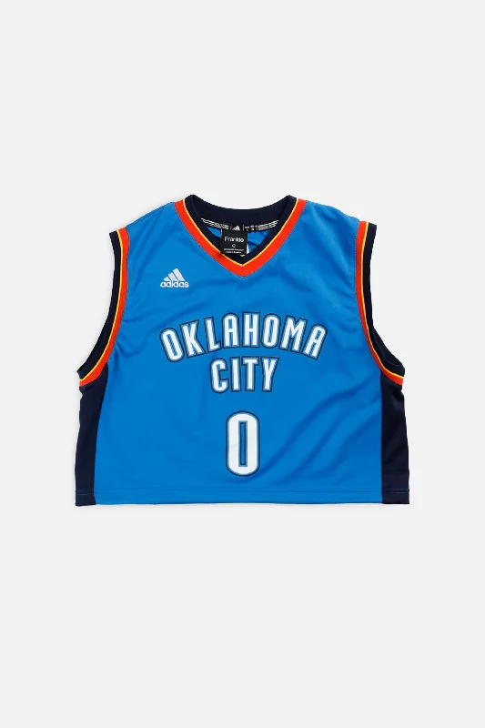 Rework Oklahoma City Thunder NBA Crop Jersey - M Casual Sweatshirts for Women