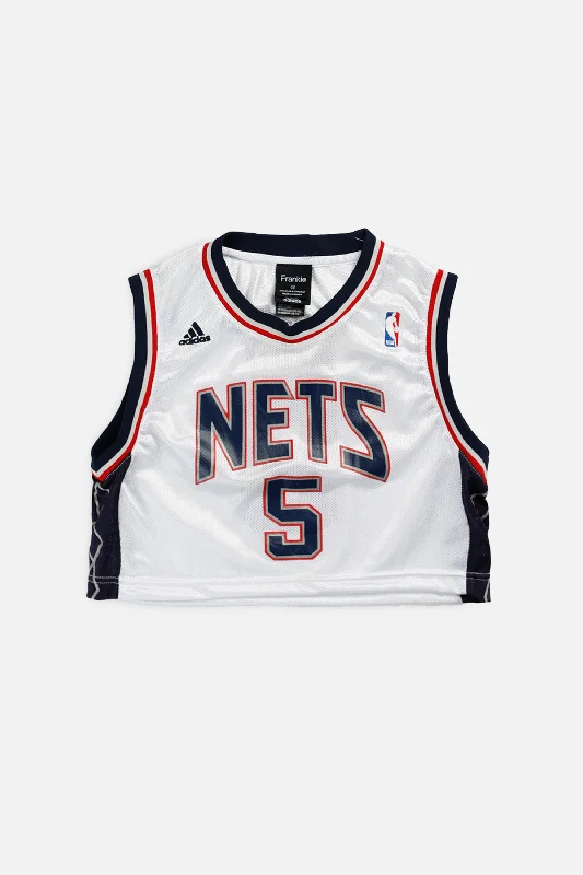 Rework New Jersey Nets NBA Crop Jersey - XS Sporty Sweatshirts for Women