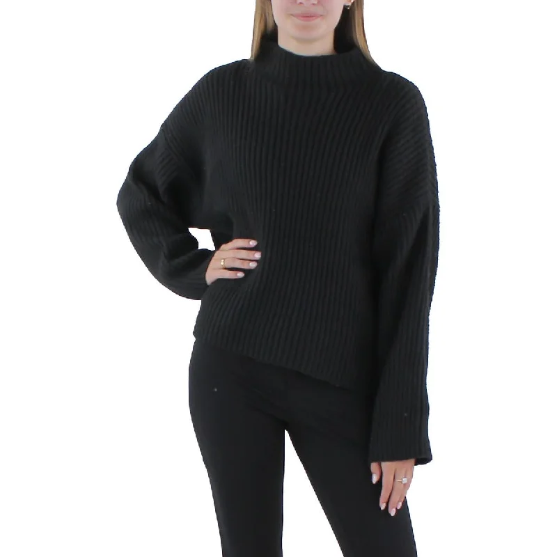 Womens Ribbed Mock Neck Pullover Sweater Knitted sweaters