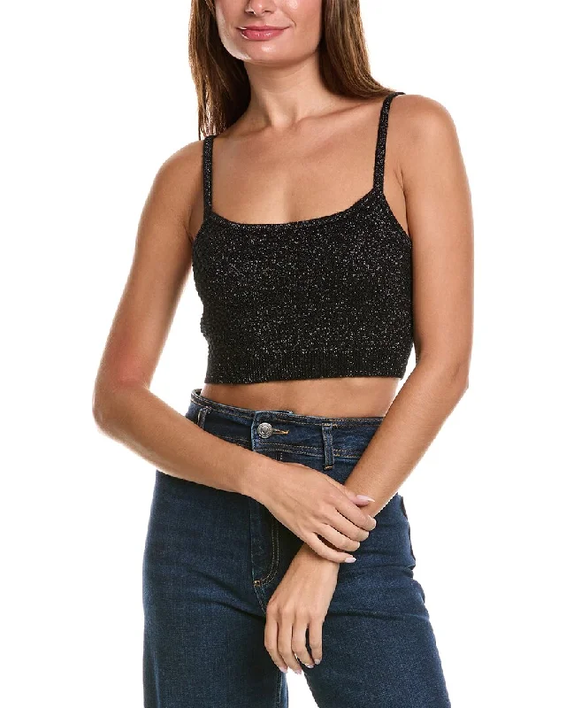 Minnie Rose Textured Cashmere-Blend Bralette Travel-friendly sweaters