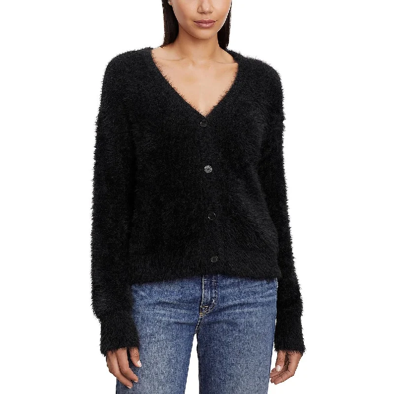 Womens V-Neck Long Sleeves Cardigan Sweater Mohair sweaters