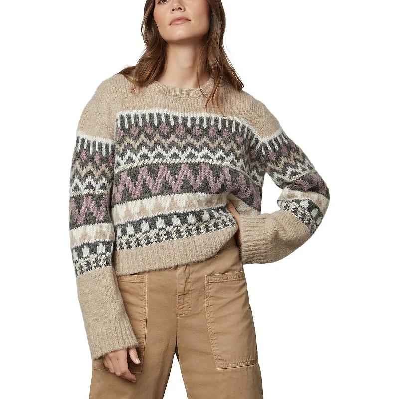 Womens Knit Printed Pullover Sweater Wrinkle-resistant sweaters