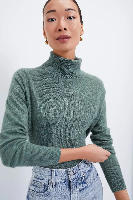 Pine Green Cashmere Turtleneck Sweater Best sweaters for hiking