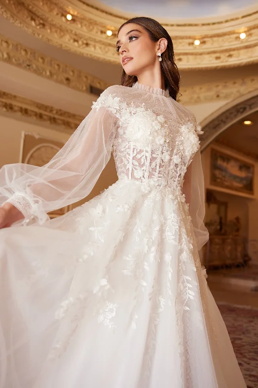 **Cinderella Divine A1074W: A Vision of Enchanting Elegance** Off-shoulder Wedding Gown