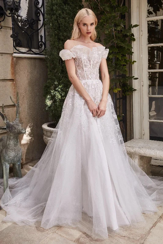 Cinderella Divine A1090: Enchanting Off-Shoulder Wedding Dress for Timeless Elegance Sparkling Bridal Gown