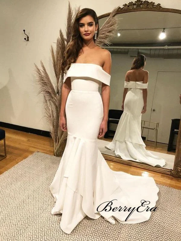 Newest Off The Shoulder Wedding Dresses, Bridal Wedding Dresses, Bridal Gowns Empire Waist Gown