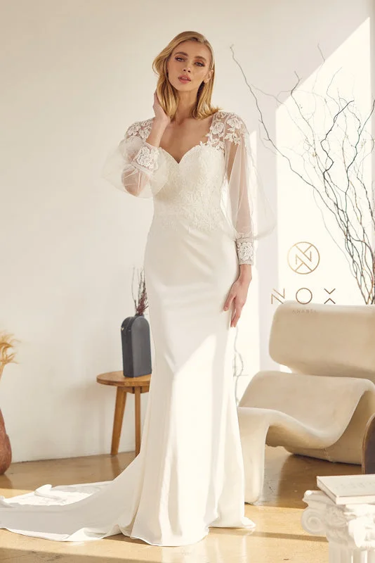 Nox Anabel Bridal JE919: Enchanting Elegance for Your Bridal Journey Simple Wedding Dress