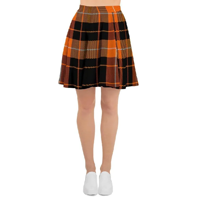 Orange Plaid Tartan Women's Skirt Street style unclassified skirts