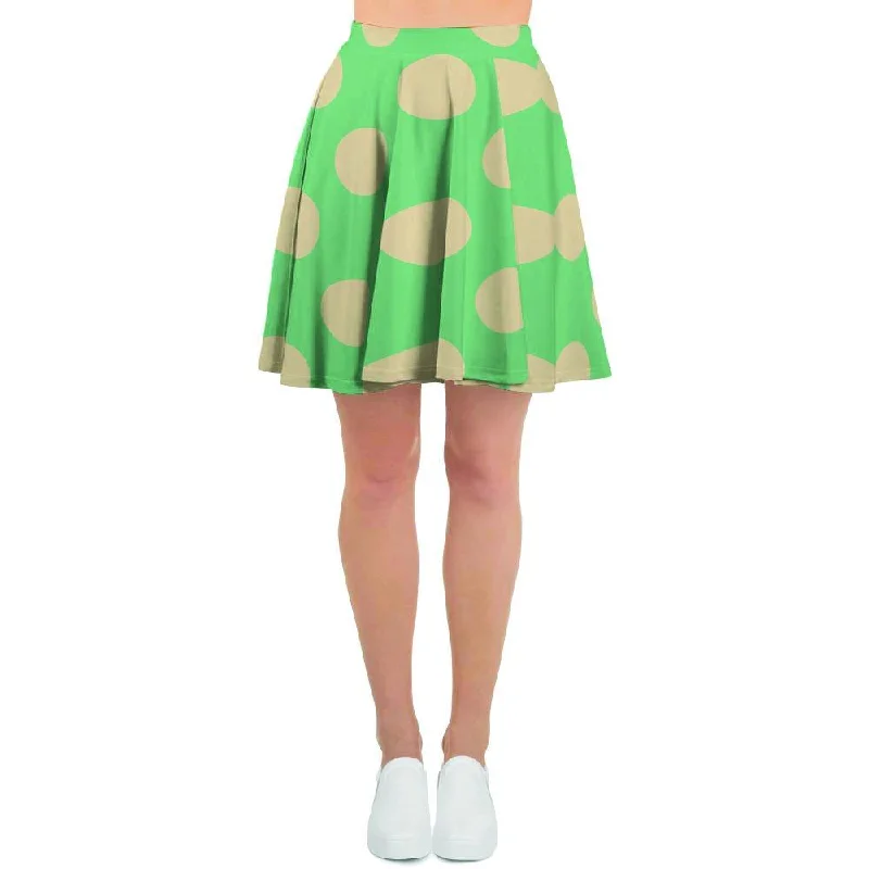 Pale Green Polka Dot Women's Skirt Designer unclassified skirts