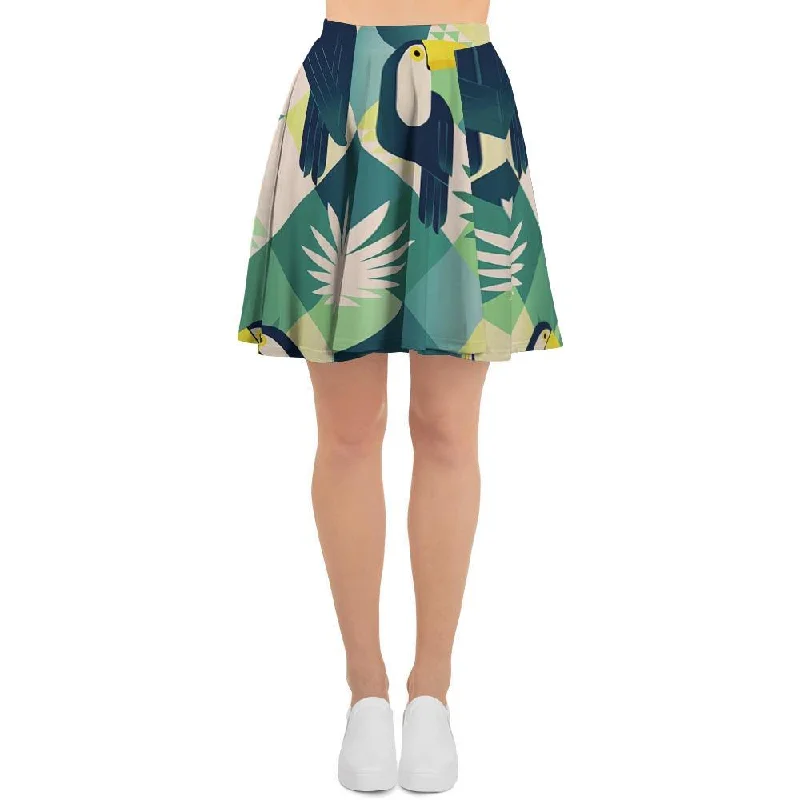 Patchwork Tropical Toucan Print Women's Skirt Mermaid unclassified skirts