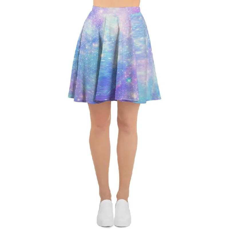 Pink and Blue Galaxy Space Women's Skirt Slit unclassified skirts