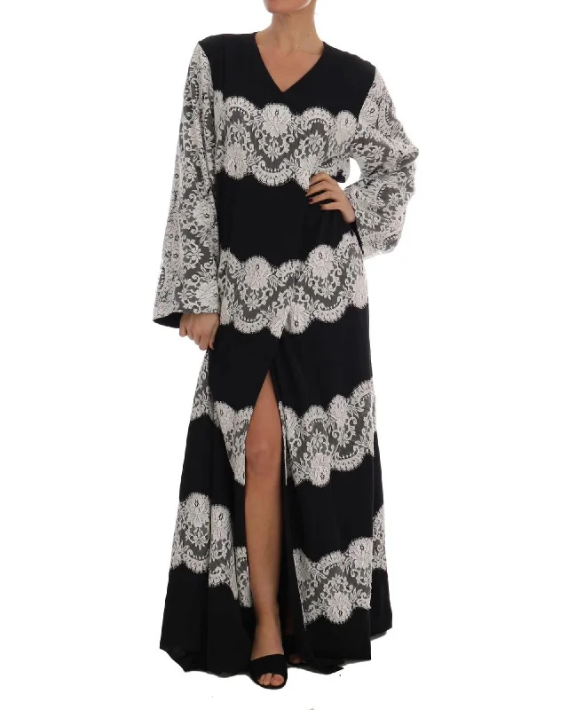 Dolce & Gabbana Black Lace Maxi Dress Cotton maxi dresses