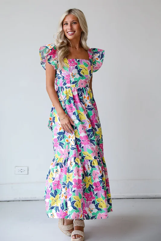 FINAL SALE - Darling Concept Pink Floral Maxi Dress Lace maxi dresses