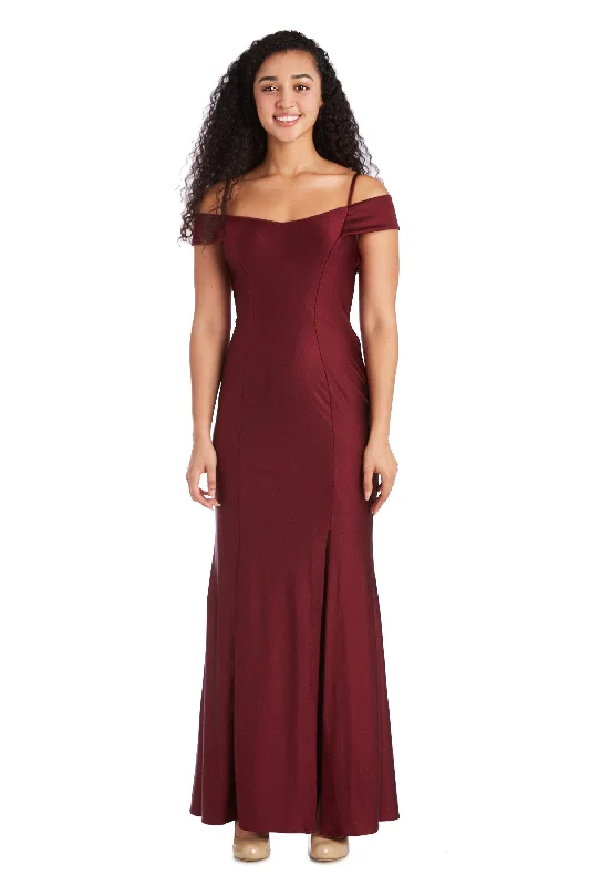 Morgan & Co 21942J Long Formal Off Shoulder Dress Sleeveless maxi dresses