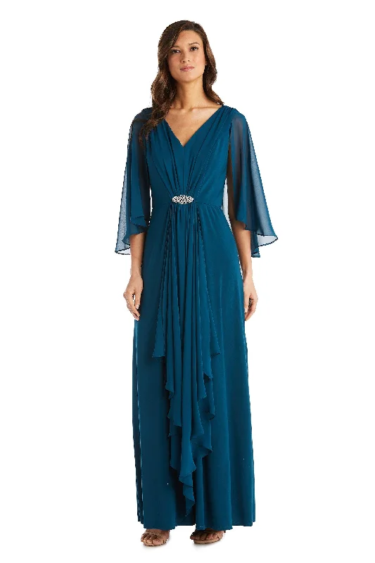 R&M Richards 7329P Long Formal Chiffon Petite Dress P Long sleeve maxi dresses