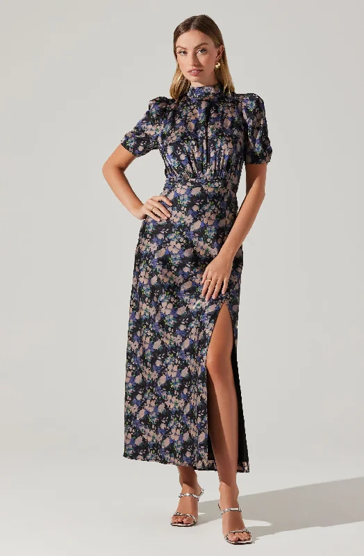 Tie Back Mock Neck Maxi Dress Cocktail maxi dresses