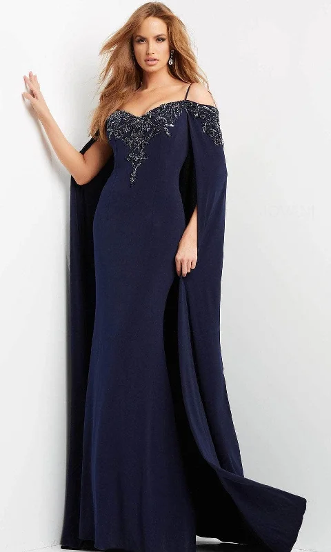 Jovani 06631 - Long Cape Embellished Evening Gown Forever 21 party dresses