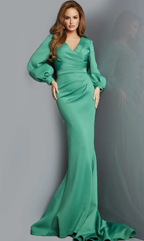 Jovani 07047 - V-Neck Bishop Sleeves Evening Gown Must-have party dresses for this season