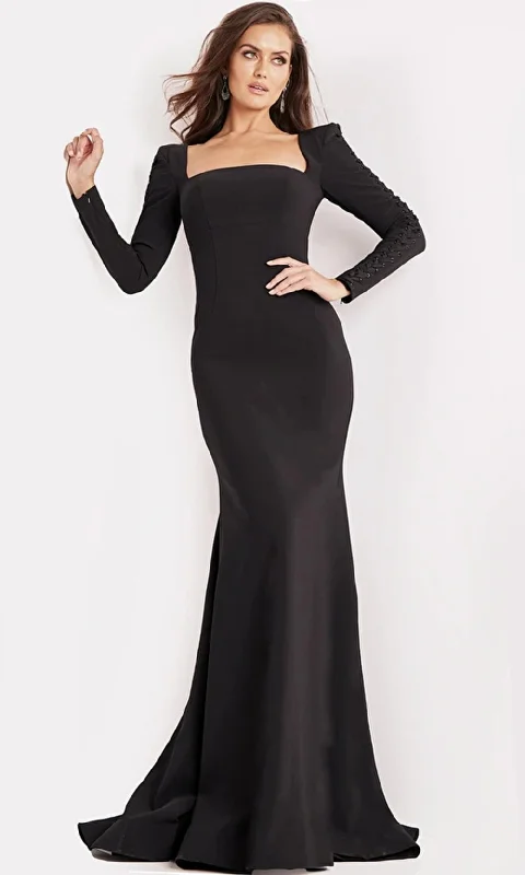 Jovani 09587 - Long Sleeve Square Evening Dress Cotton party dresses