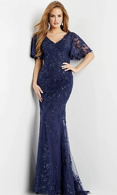 Jovani 09591 - Laced Angel Sleeves Evening Dress Versatile party dresses for any occasion