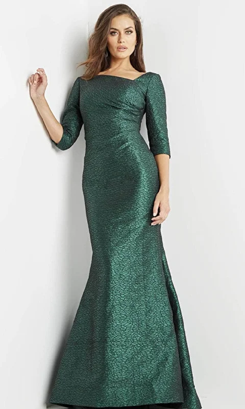 Jovani 23270 - Quarter Sleeves Asymmetrical Neckline Evening Dress Chic party dresses