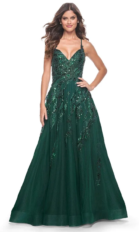 La Femme 32346 - Beaded V-Neck Prom Gown Trendy party dresses under $50