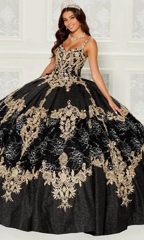 Princesa by Ariana Vara PR30085 - Gold Embroidered Ballgown Satin party dresses