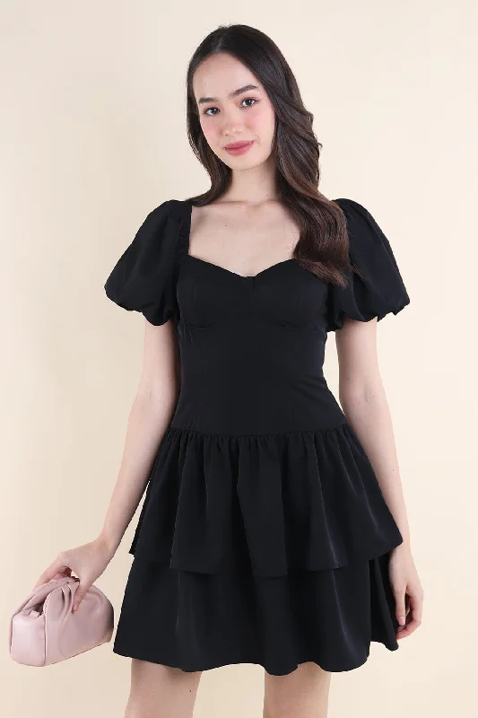 ABRIELLE BUSTIER DRESS IN BLACK Soft fabric unclassified dresses