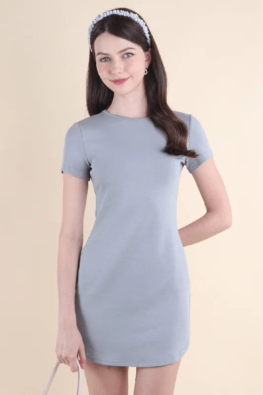 ALWAYS YOUR BABY TEE DRESS IN GREY BLUE Mesh unclassified dresses