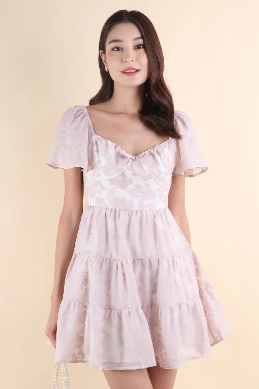 BAXLEY ORGANZA DRESS IN LILAC PINK Neutral tone unclassified dresses