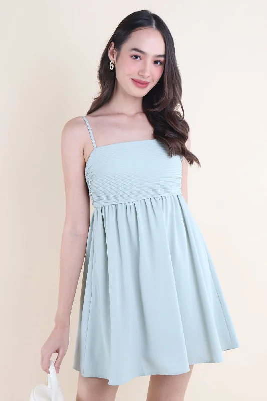 BEA PLEATED BABYDOLL DRESS IN SAGE Club unclassified dresses