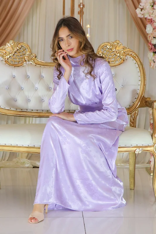 Bella Satin Dress- Lilac Striped unclassified dresses