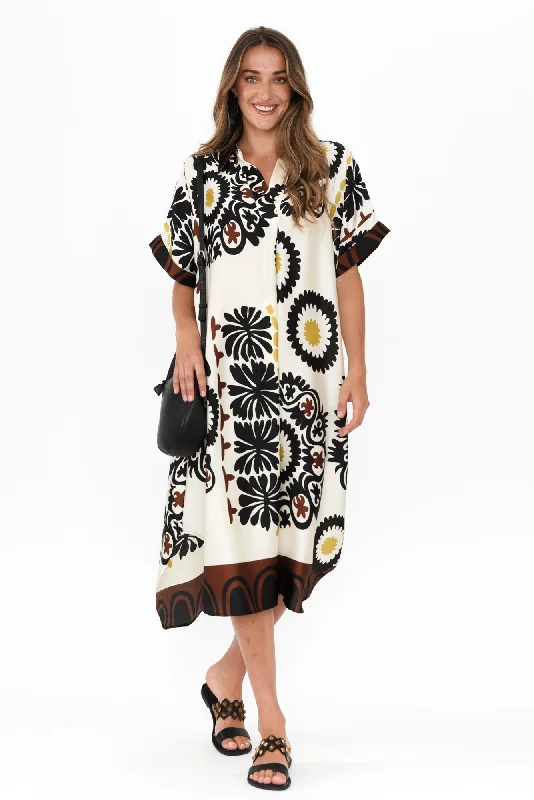 Canal Cream Abstract Tunic Dress Wedding guest unclassified dresses