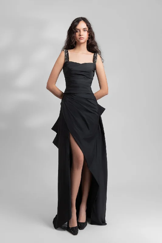 Draped dress with beaded straps Elegant evening unclassified dresses