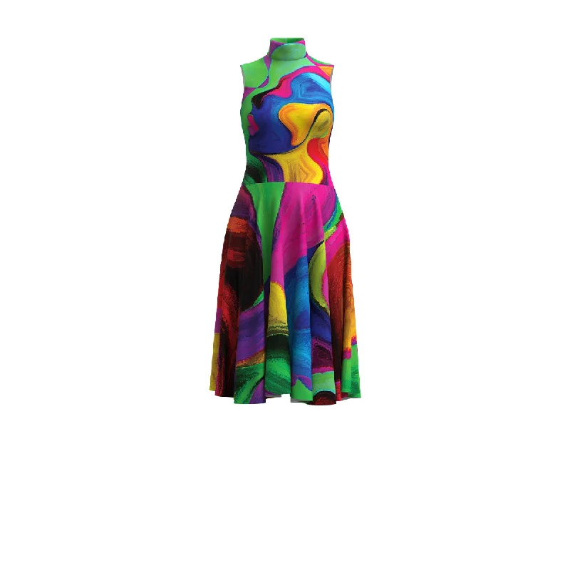 Wavy Rainbow Figure Dress Office unclassified dresses