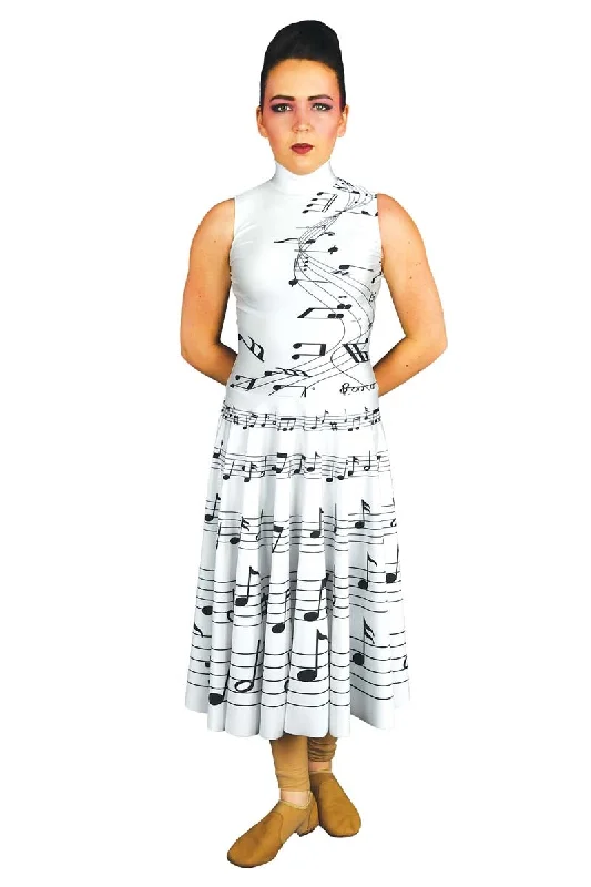 White Sheet Music Dress Fashionable unclassified dresses