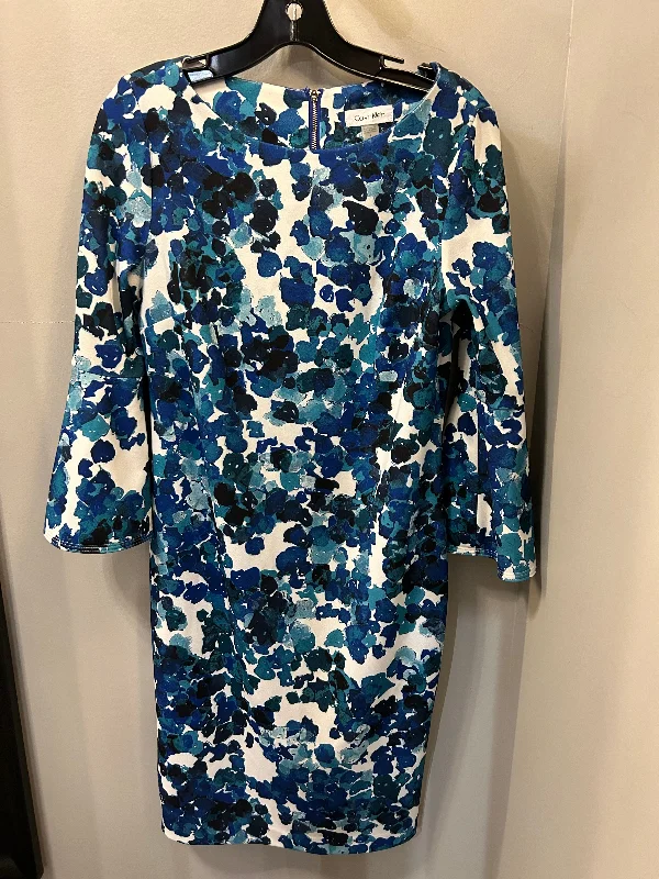 Dress Work By Calvin Klein In Blue & White, Size: M Polka dot unclassified dresses