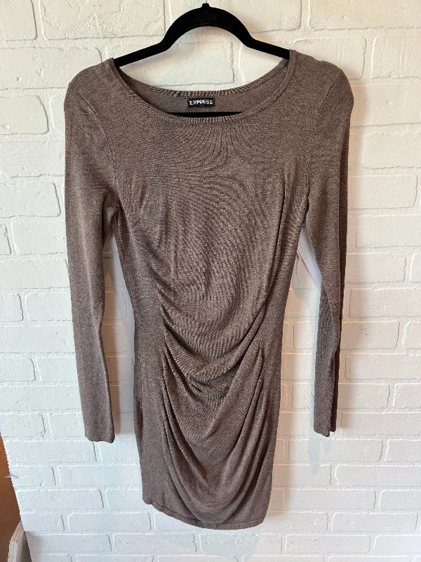 Dress Work By Express In Tan, Size: S Metallic unclassified dresses