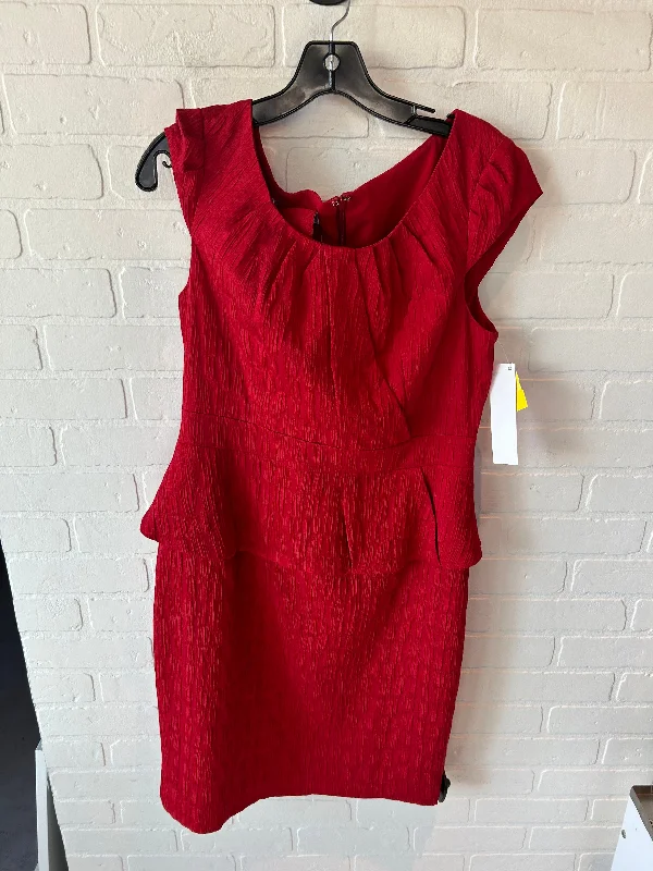 Dress Work By Kay Unger In Red, Size: M Open-back unclassified dresses