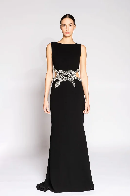 Embellished waistline sleeveless gown One-shoulder unclassified dresses