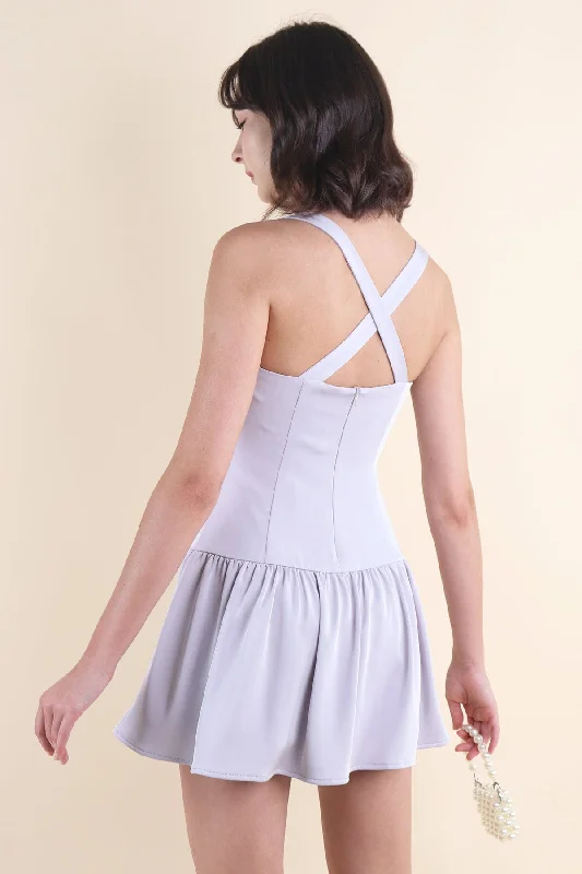 EMMY X BACK DRESS IN PERIWINKLE Backless unclassified dresses