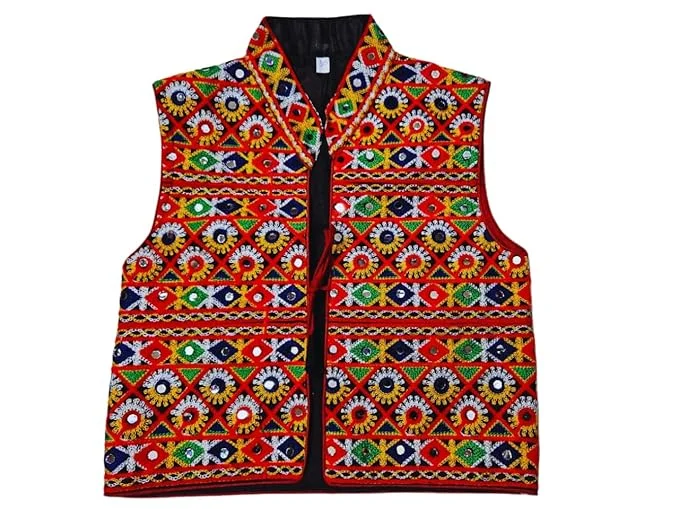 Fancydresswale Traditional Rajasthani Men's Multicolored Cotton Jacket and Heavy Kacchi Aari Koti Minimalist unclassified dresses