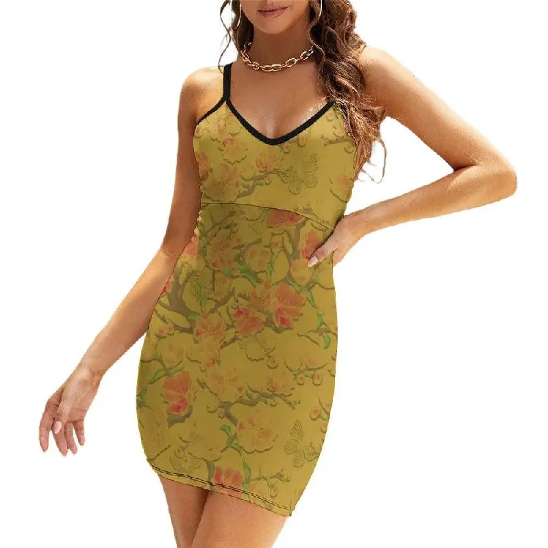 Floral Ladies Slim Fit Sexy Sling Dress Must-have floral dresses for this season