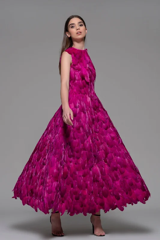 Fully feathered sleeveless ballgown Budget-friendly unclassified dresses