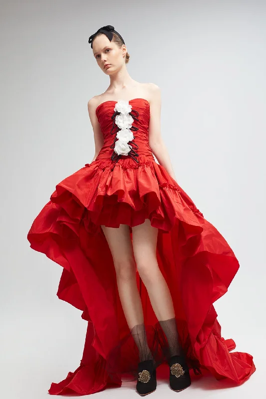 Hand sewn drapes and gathered taffeta ruffles dress Tulle unclassified dresses