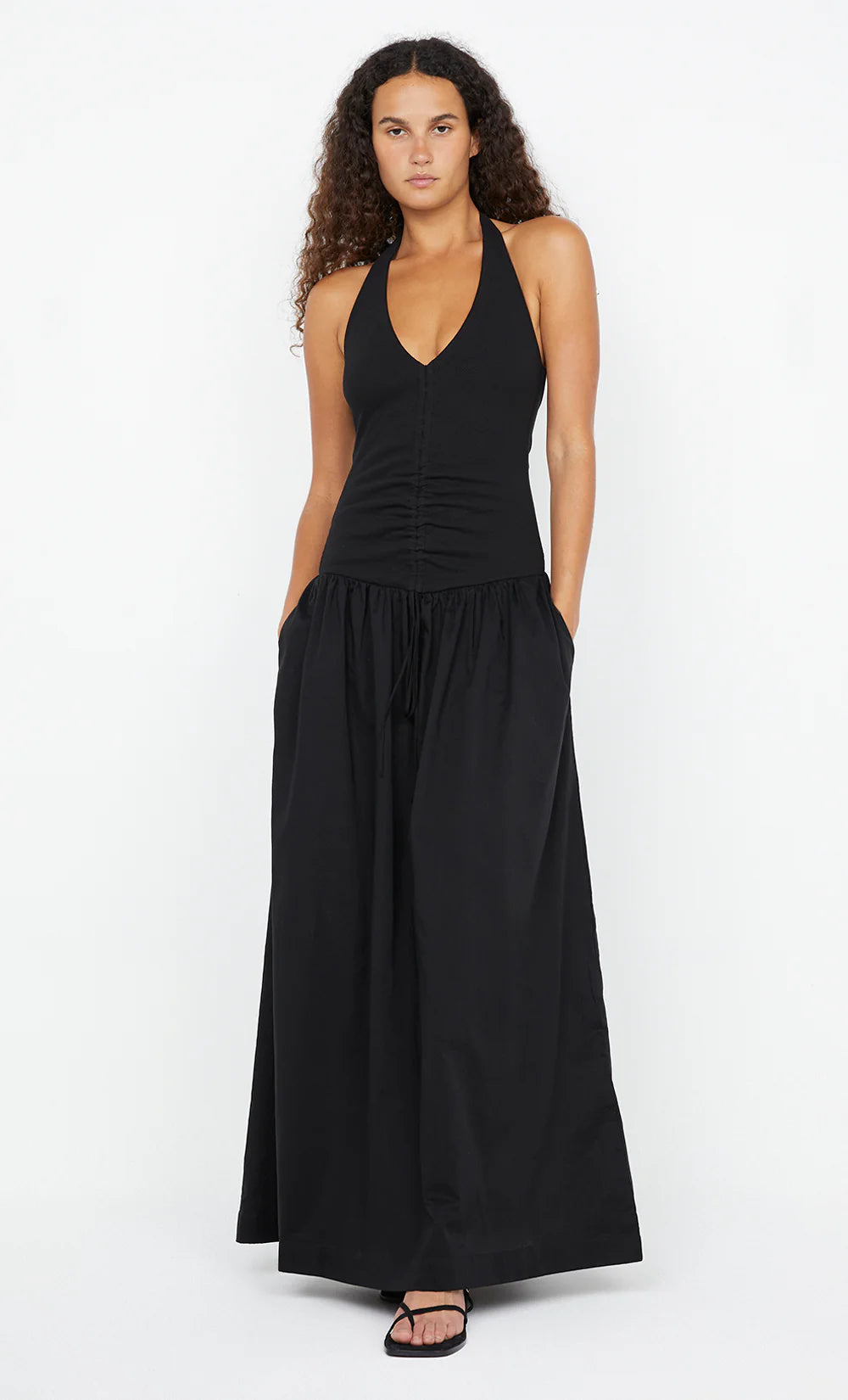 Leila Halter Dress - Black Color block unclassified dresses