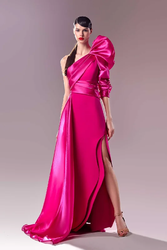 One shoulder organza and crepe dress Spring unclassified dresses