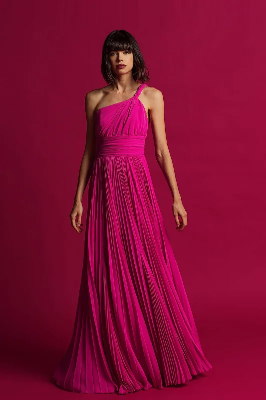 One strap fully pleated flowy gown Elegant evening unclassified dresses