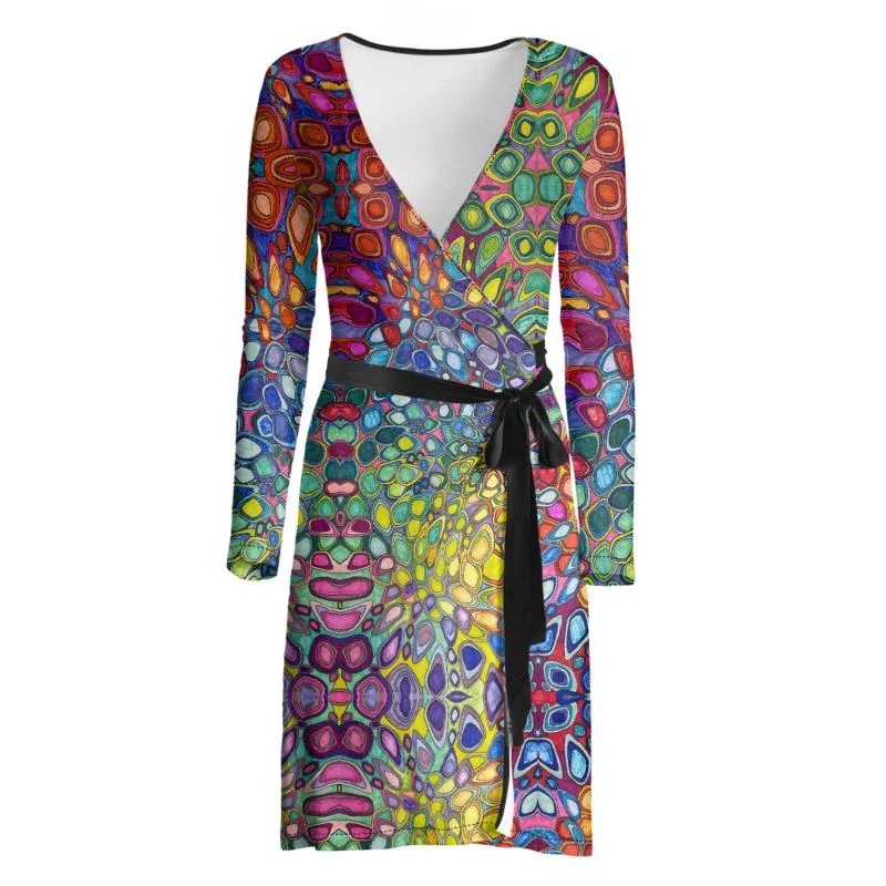 Resident rainbow wrap dress Knitted unclassified dresses