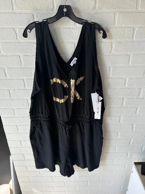 Romper By Calvin Klein In Black & Gold, Size: 2x Lounge unclassified dresses